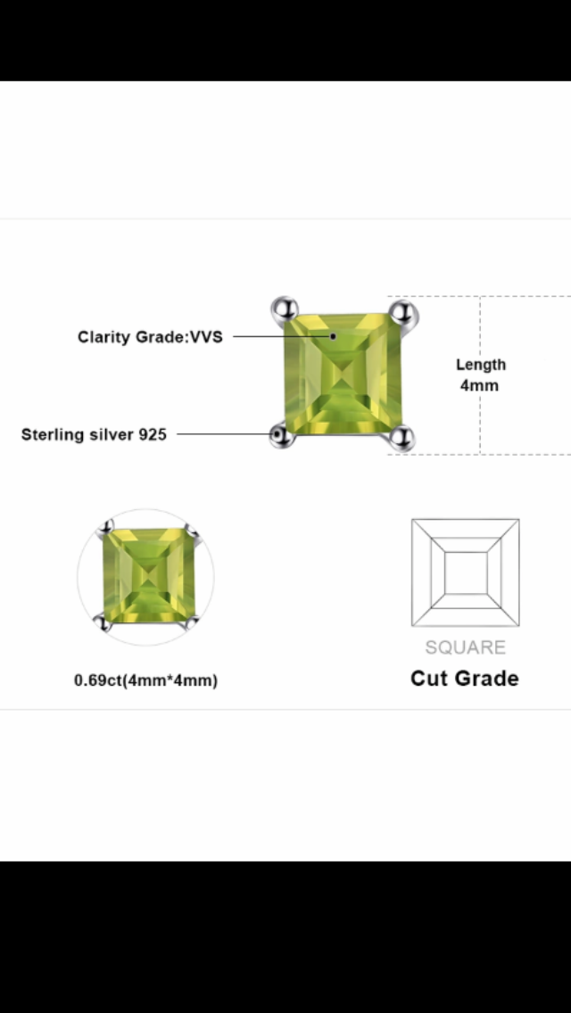 Natural Peridot stud earrings