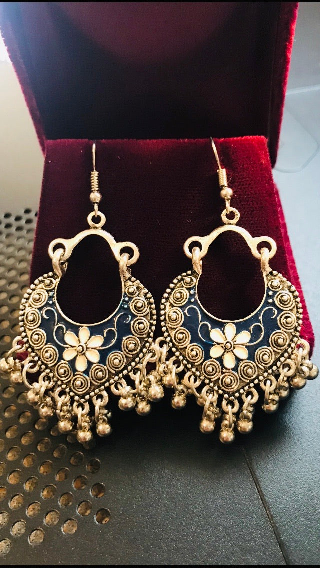 TopHanqi Indian Jewelry metal Vintage Tassel Earrings