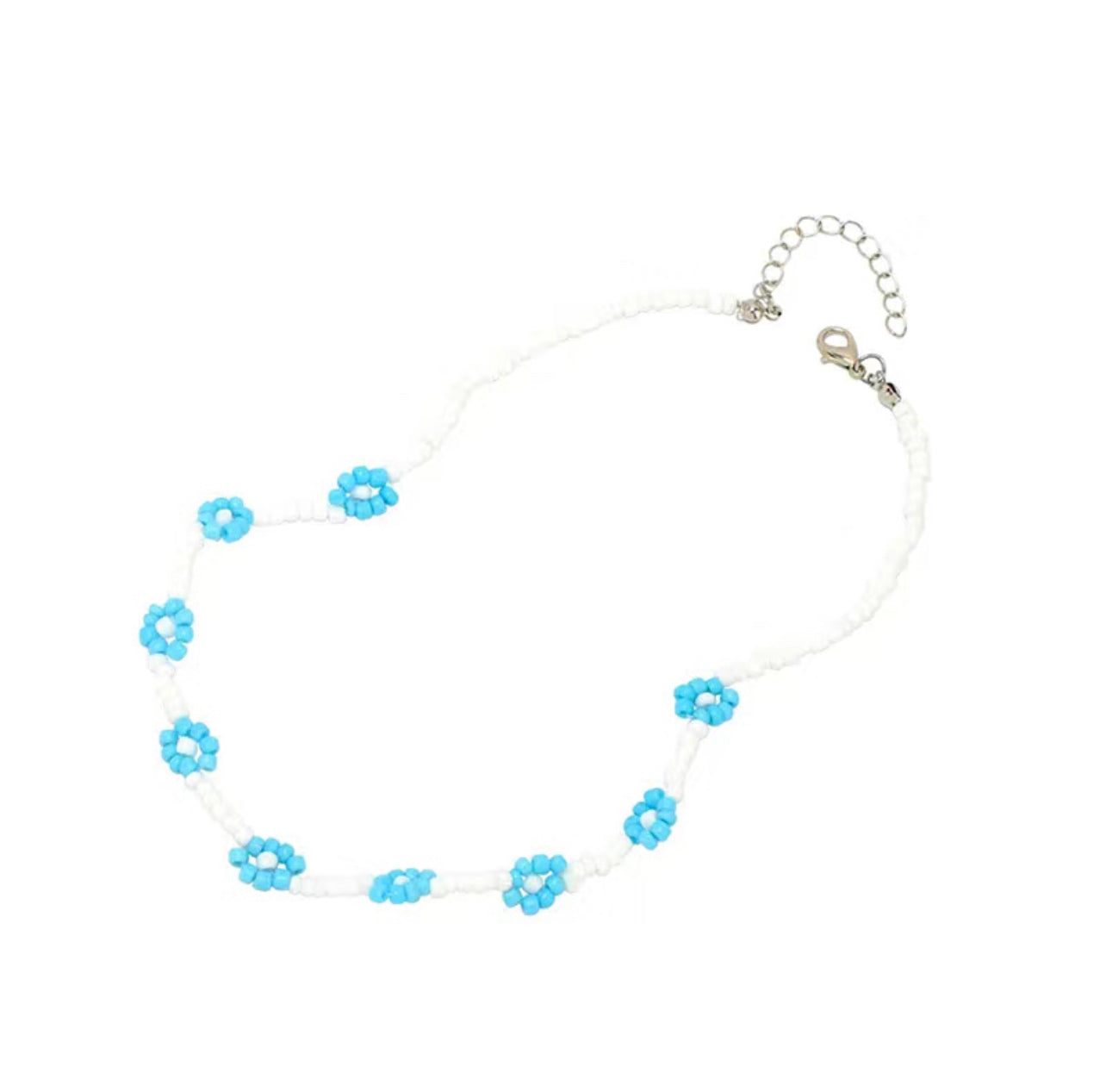 Seed beads daisy necklace