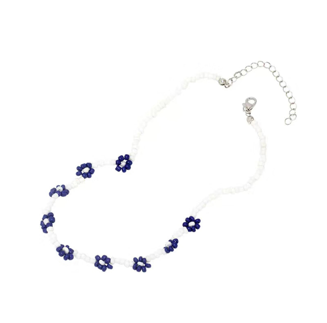 Seed beads daisy necklace