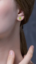 Load image into Gallery viewer, Natural Peridot stud earrings
