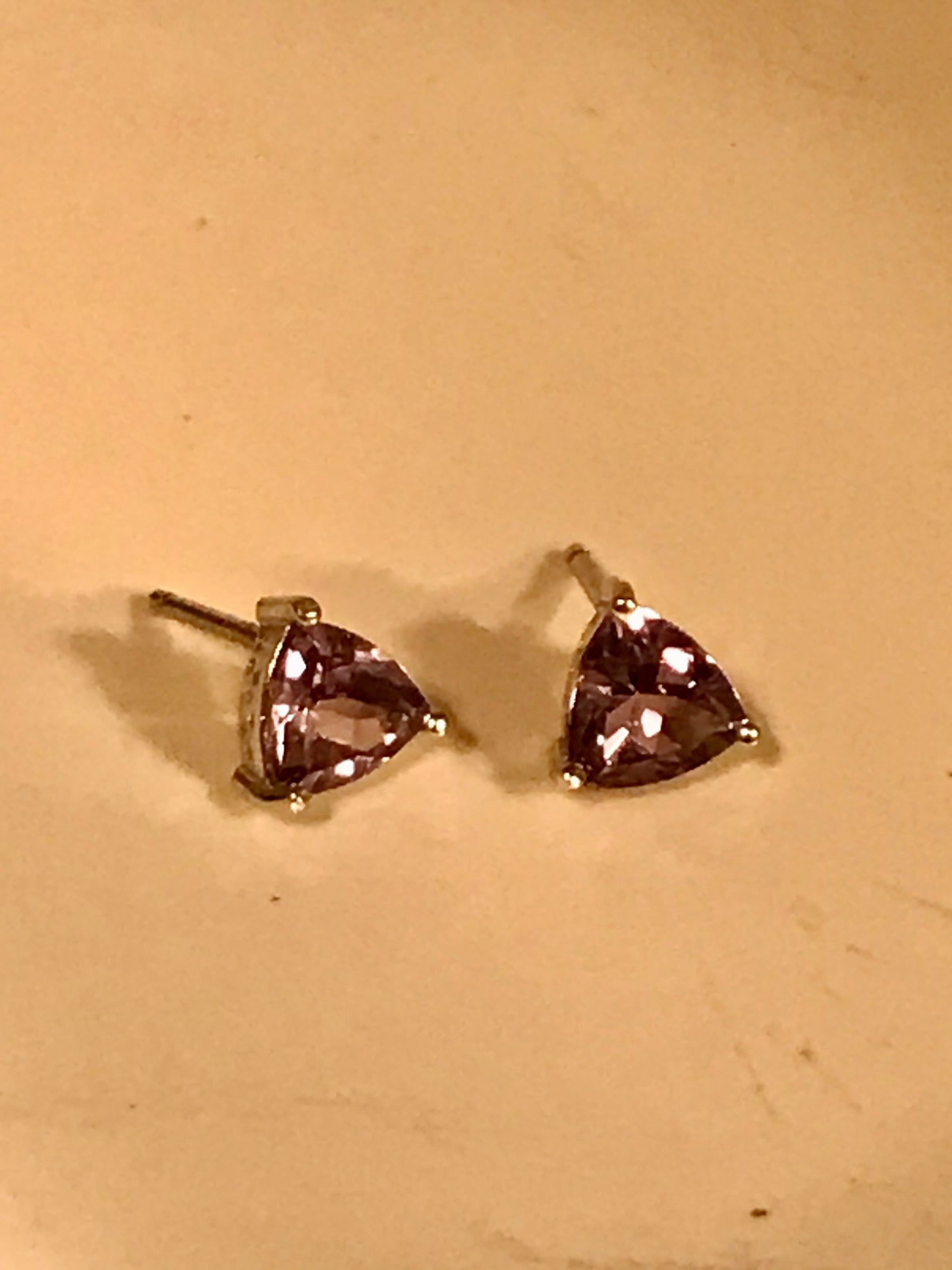 Natural Amethyst semi-precious Birthstone Stud Earrings