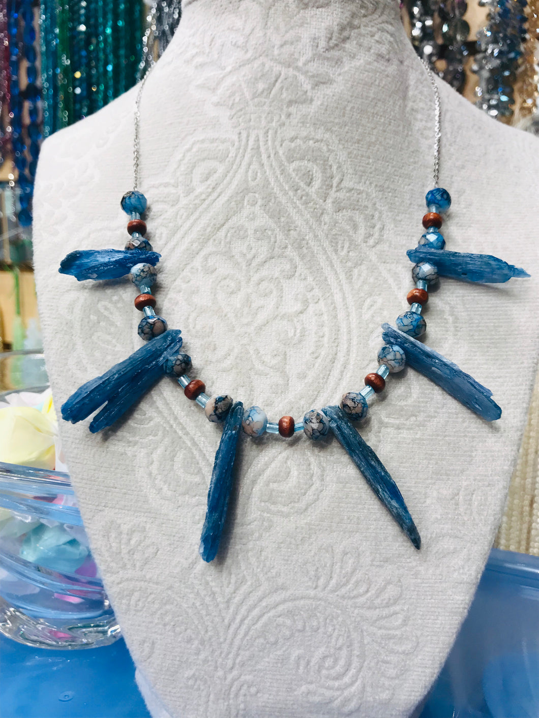 Free Spirits - Kyanite with natural stone beads necklace