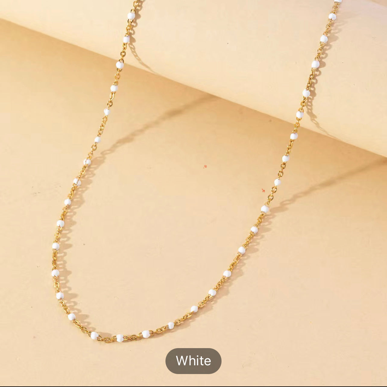 Stainless steel enamel gold plated necklace