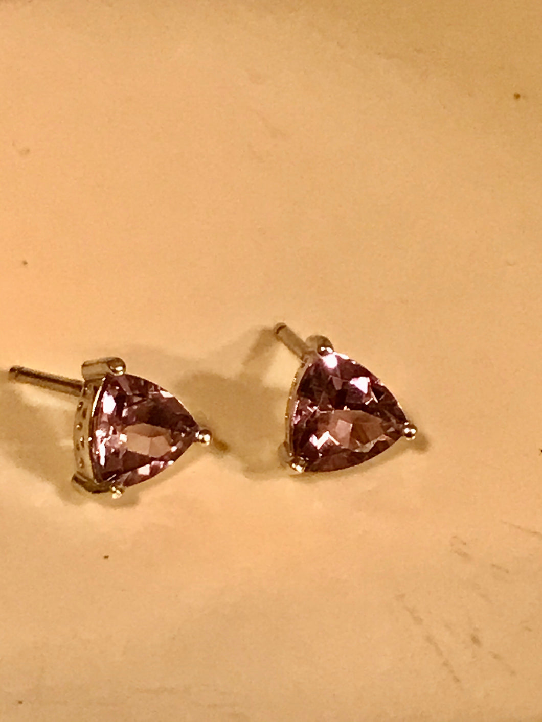 Natural Amethyst semi-precious Birthstone Stud Earrings
