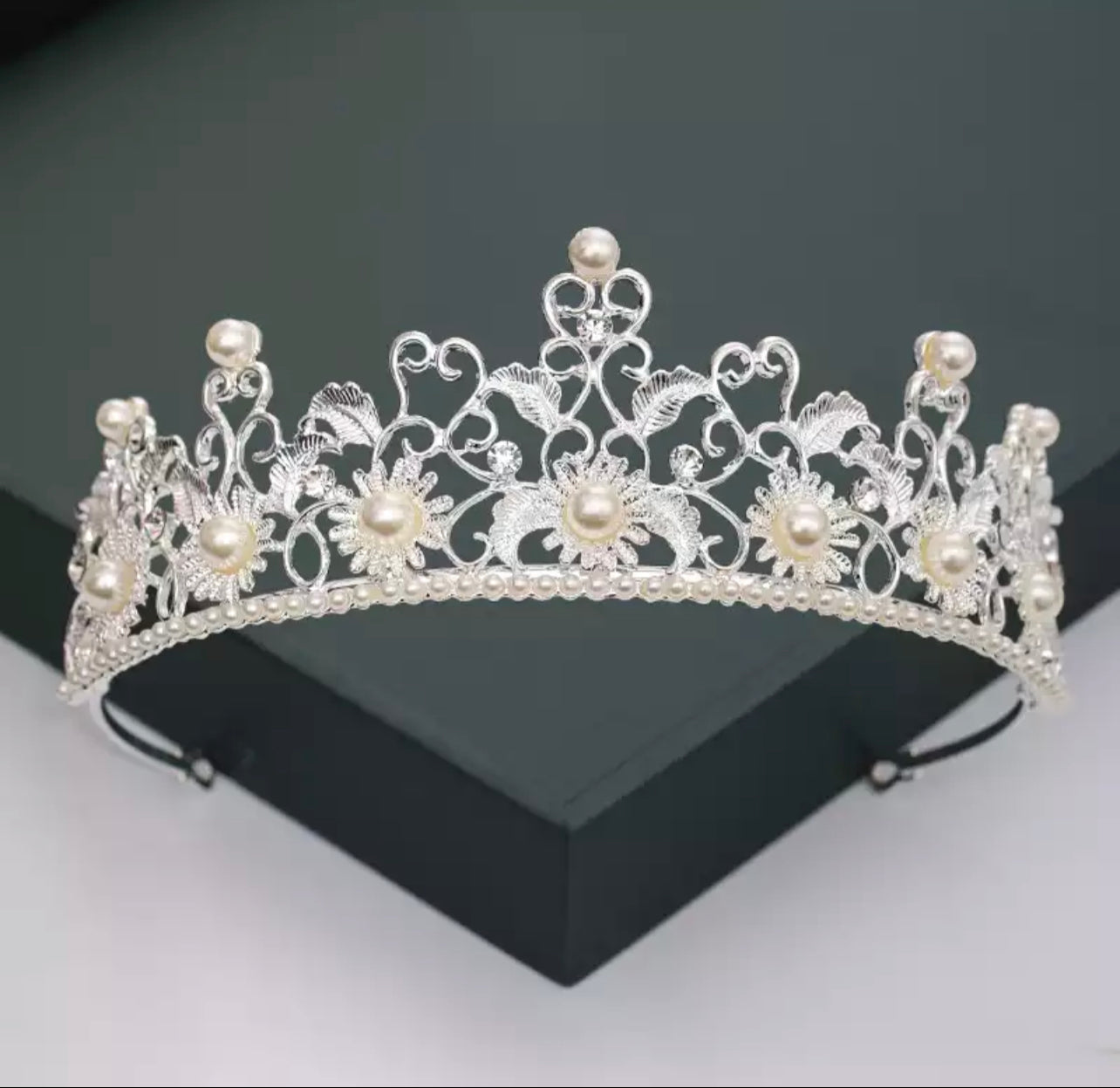 Rhinestone Pearl Tiara