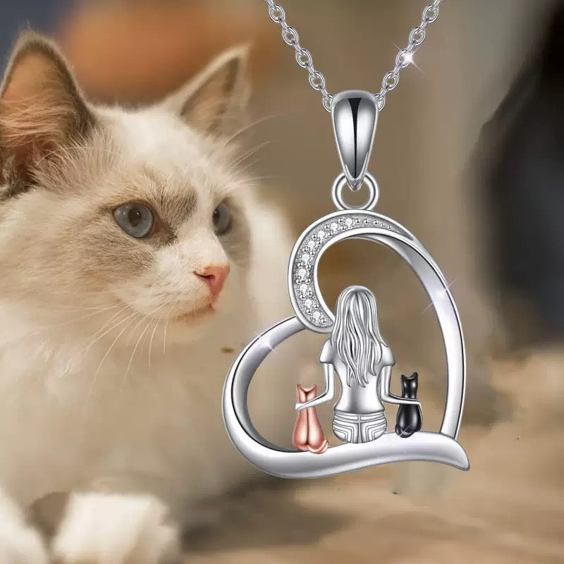 Lady and dog , man and dog , lady and cat stainless steel chain , earrings , pendants .
