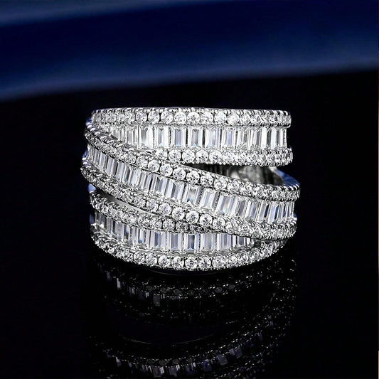 Cross boarder baguette cubic zirconia band