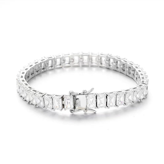 Square princess cut cubic zirconia tennis bracelet
