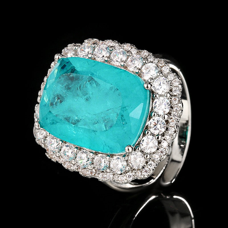 Imitation Paraiba ring or pendant necklace