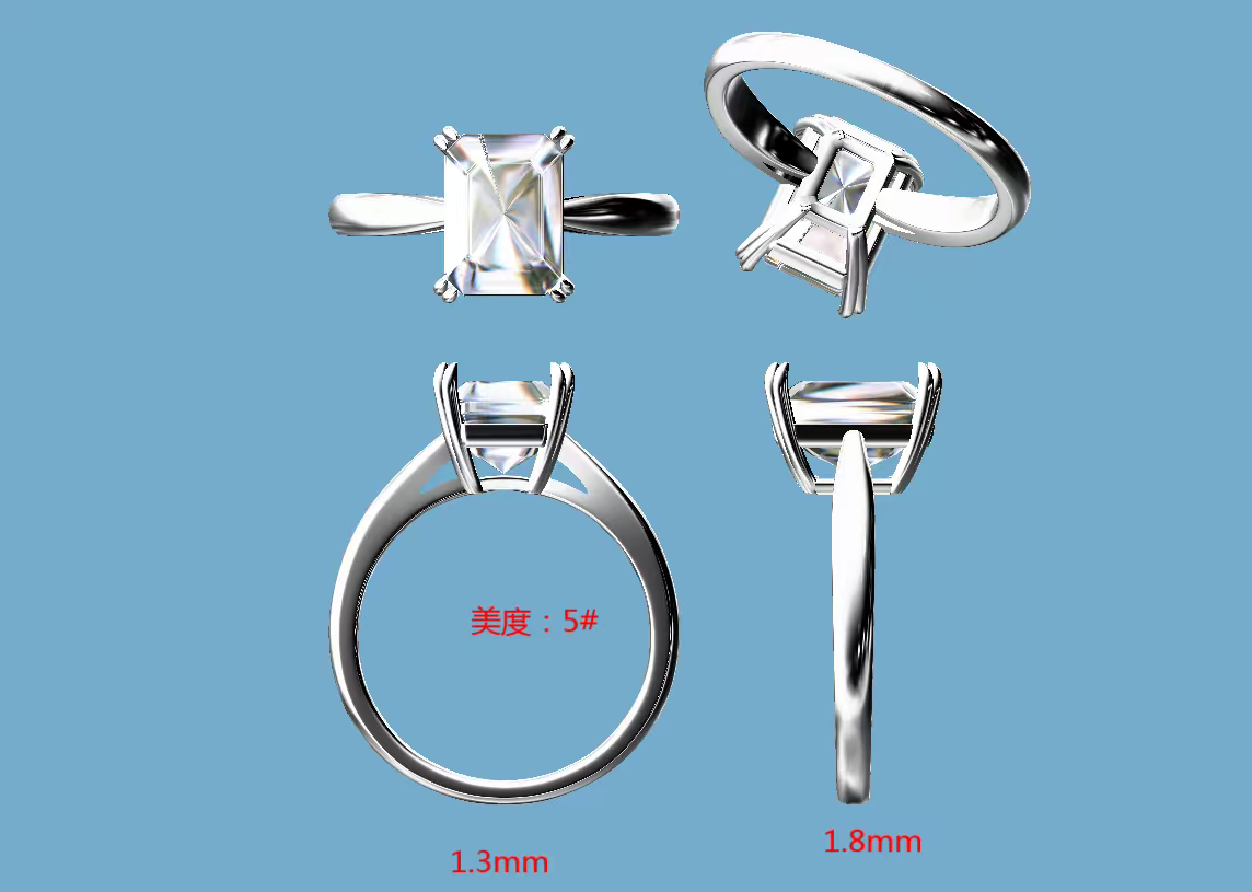 Custom make platinum setting for Radiant cut