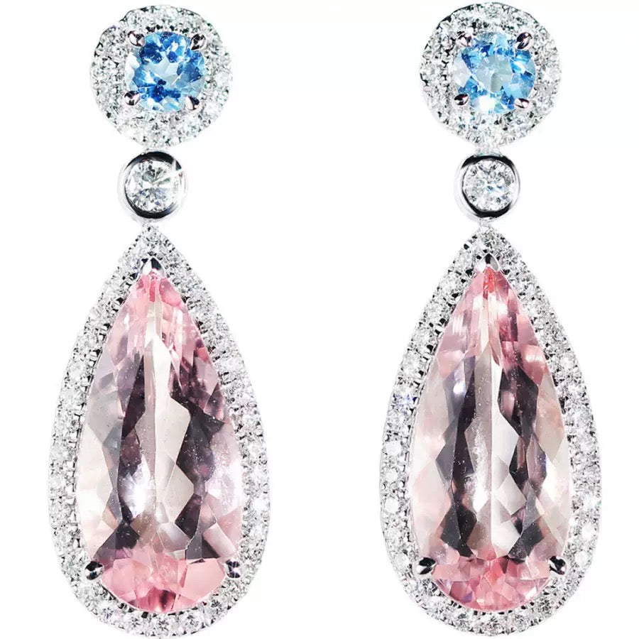 Elegant dangle drop earring in cubic zirconia