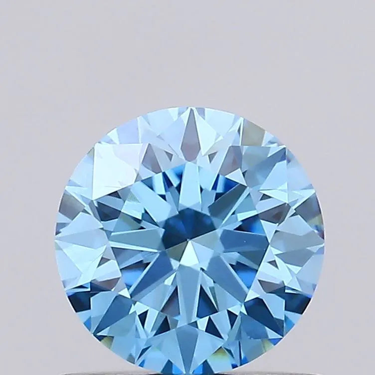 0.76ct Round Lab Grown Diamond (Colour Fancy Vivid Blue, Clarity VS1, Cut ID, IGI Certified)
