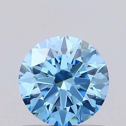 0.76ct Round Lab Grown Diamond (Colour Fancy Vivid Blue, Clarity VS1, Cut ID, IGI Certified)