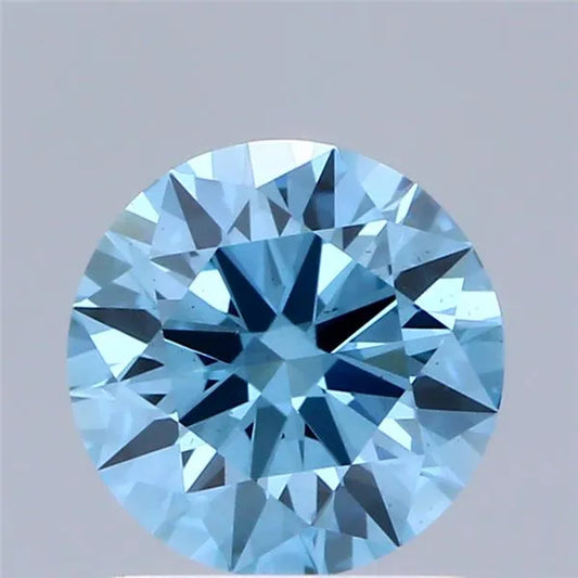 1.02ct Round Lab Grown Diamond (Colour Fancy Vivid Blue, Clarity VS2, Cut ID, IGI Certified)