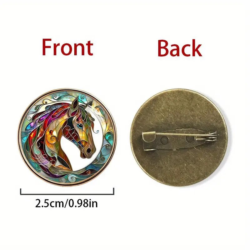 Rainbow horse pin