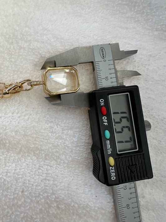Rectangle crystal case necklace
