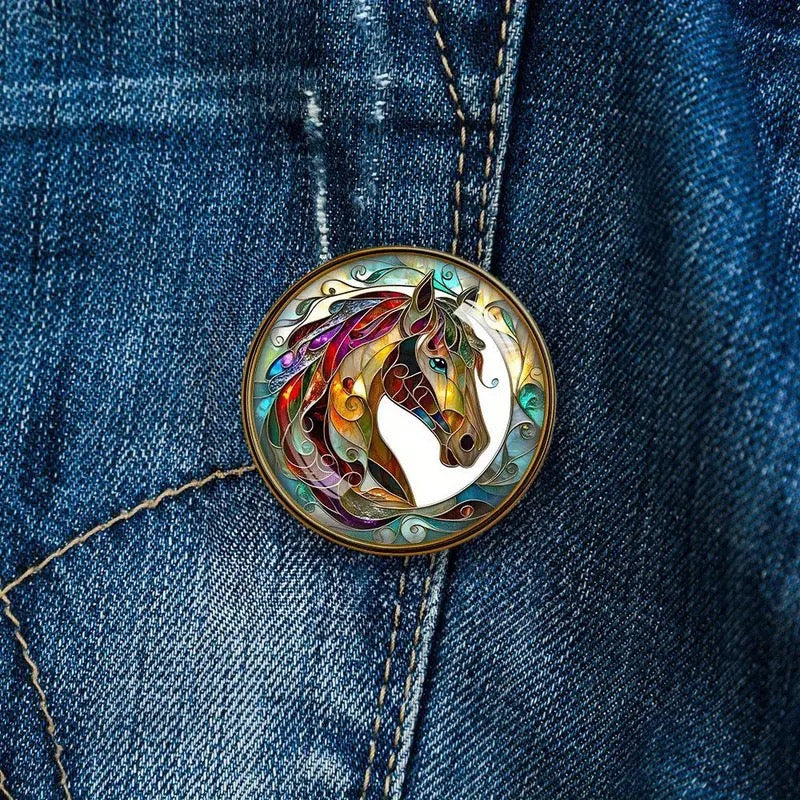 Rainbow horse pin