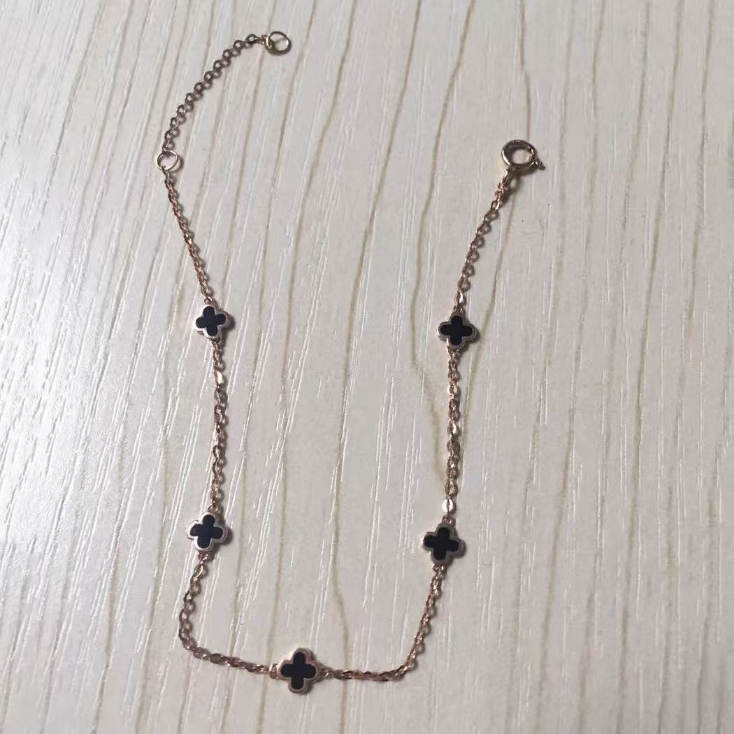 Custom make 14k yellow gold black onyx bracelet