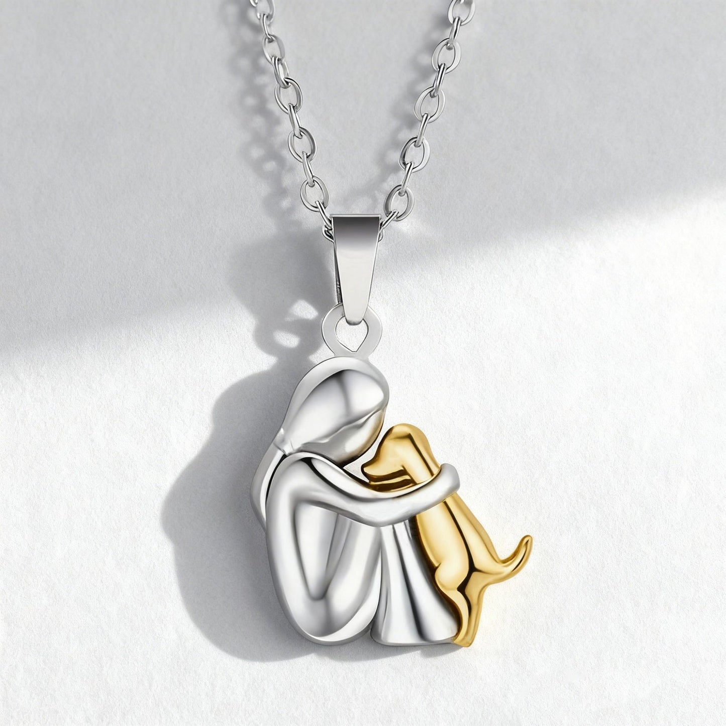 Lady and dog , man and dog , lady and cat stainless steel chain , earrings , pendants .
