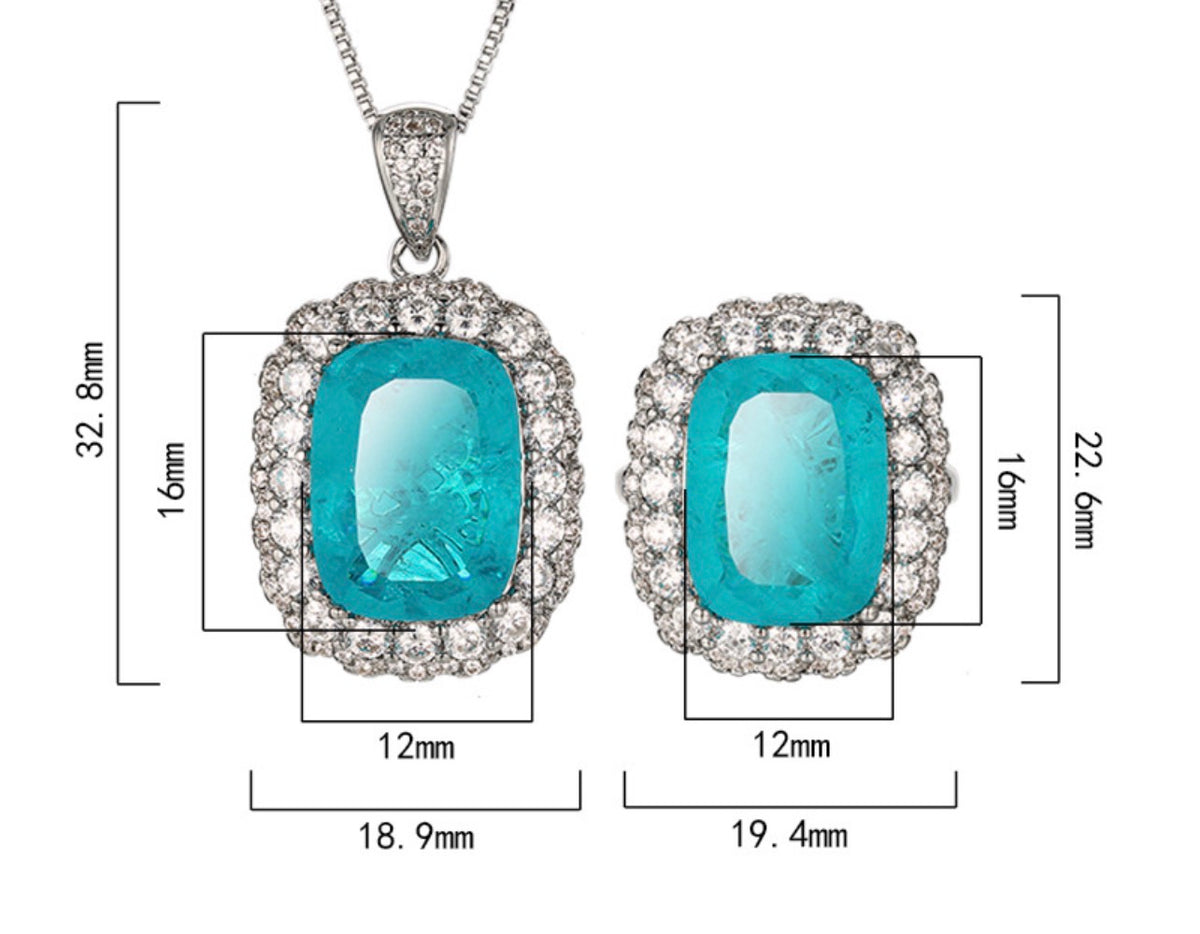 Imitation Paraiba ring or pendant necklace