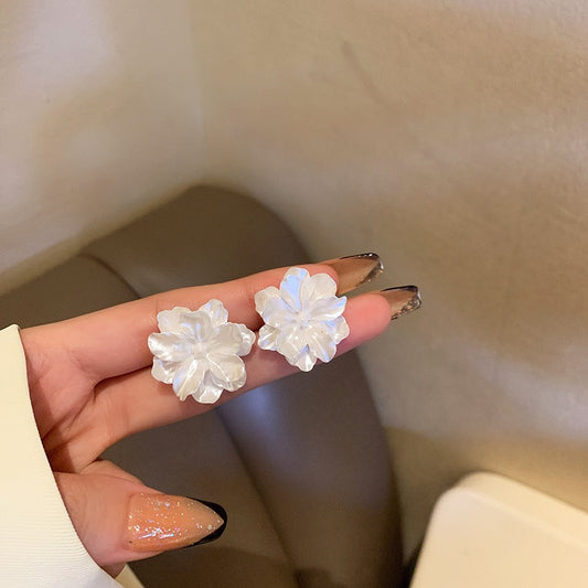 Enemal flower earring stud