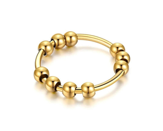 14 karat yellow gold anxiety ring