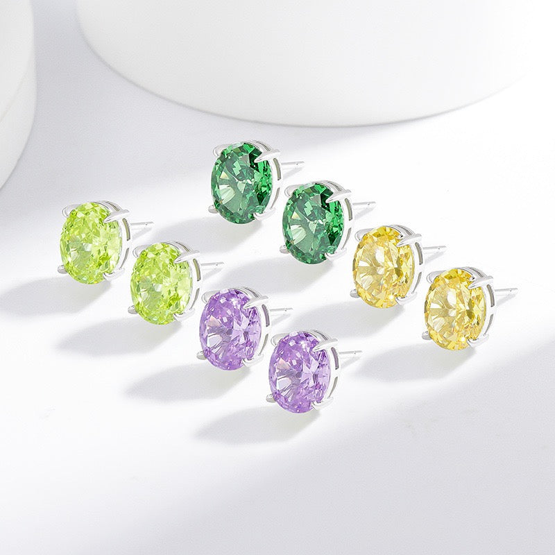 7x9 mm cubic zirconia oval studs