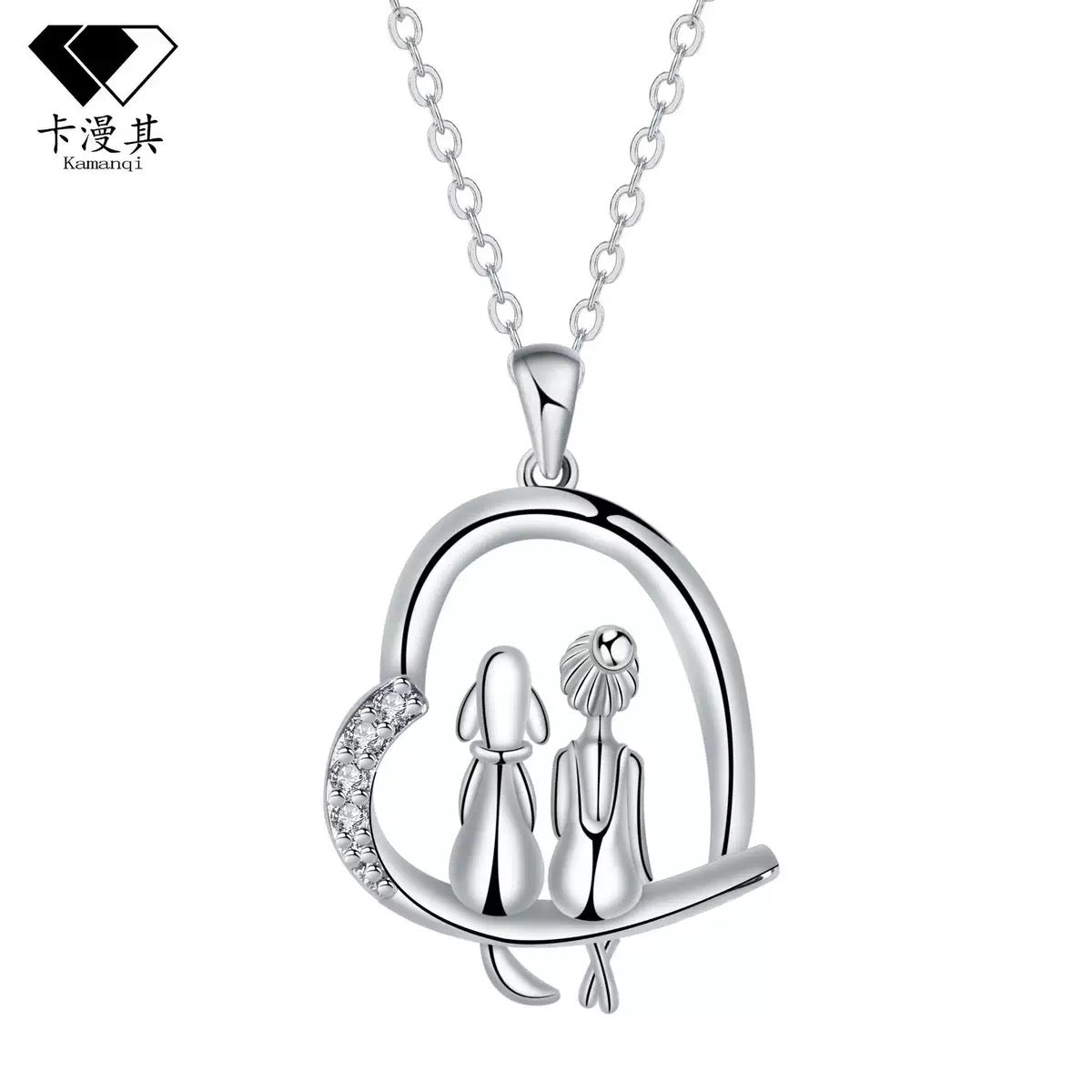 Lady and dog , man and dog , lady and cat stainless steel chain , earrings , pendants .