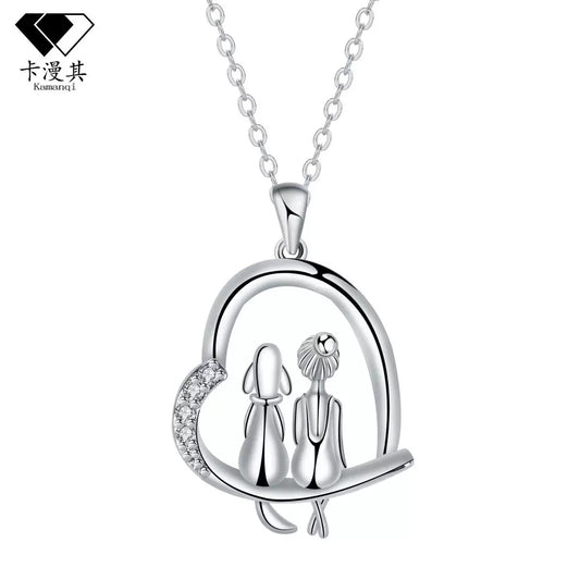 Lady and dog , man and dog , lady and cat stainless steel chain , earrings , pendants .