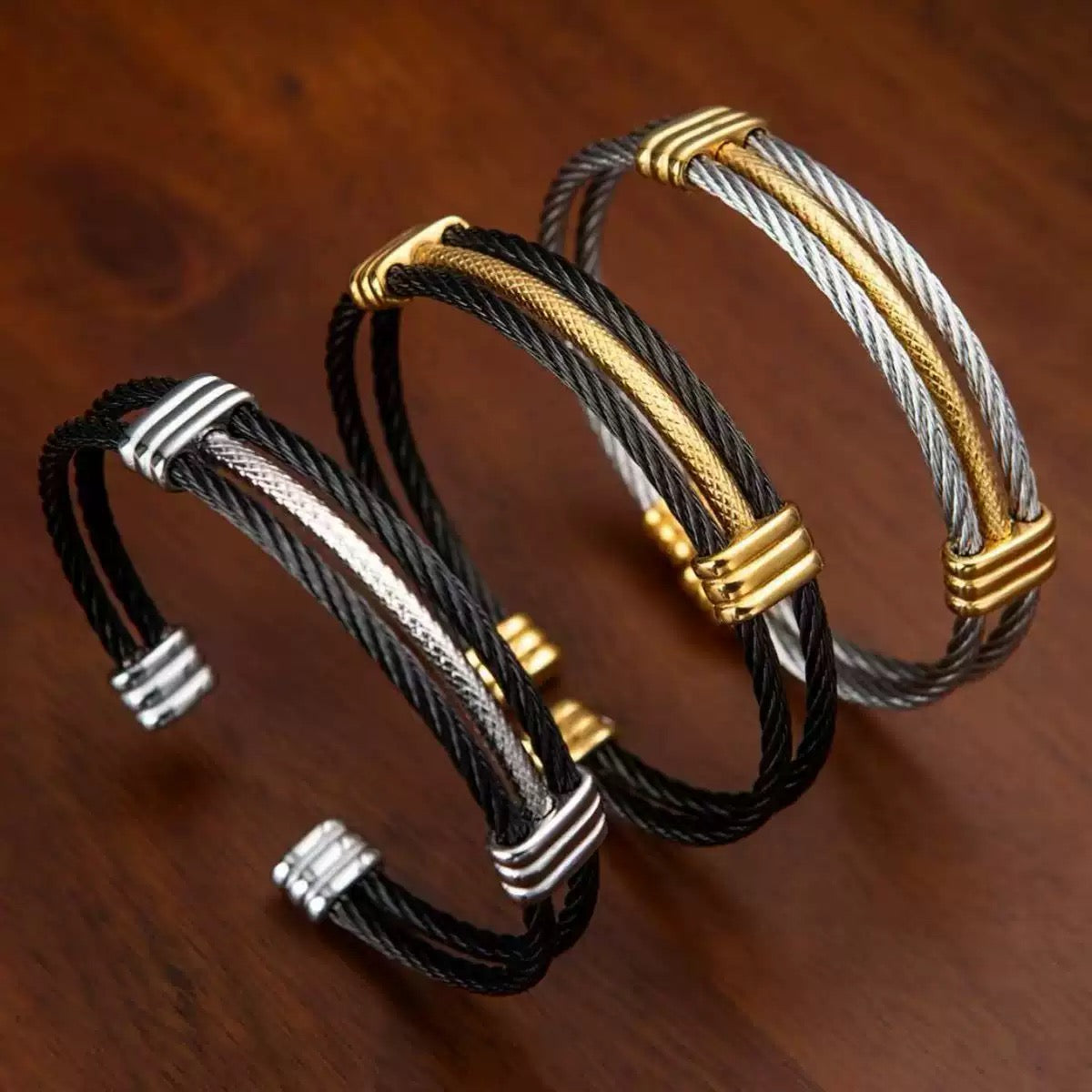10mm stainless steel cuff with electric plating