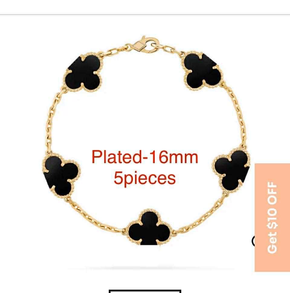 5 clover gold plated bracelet