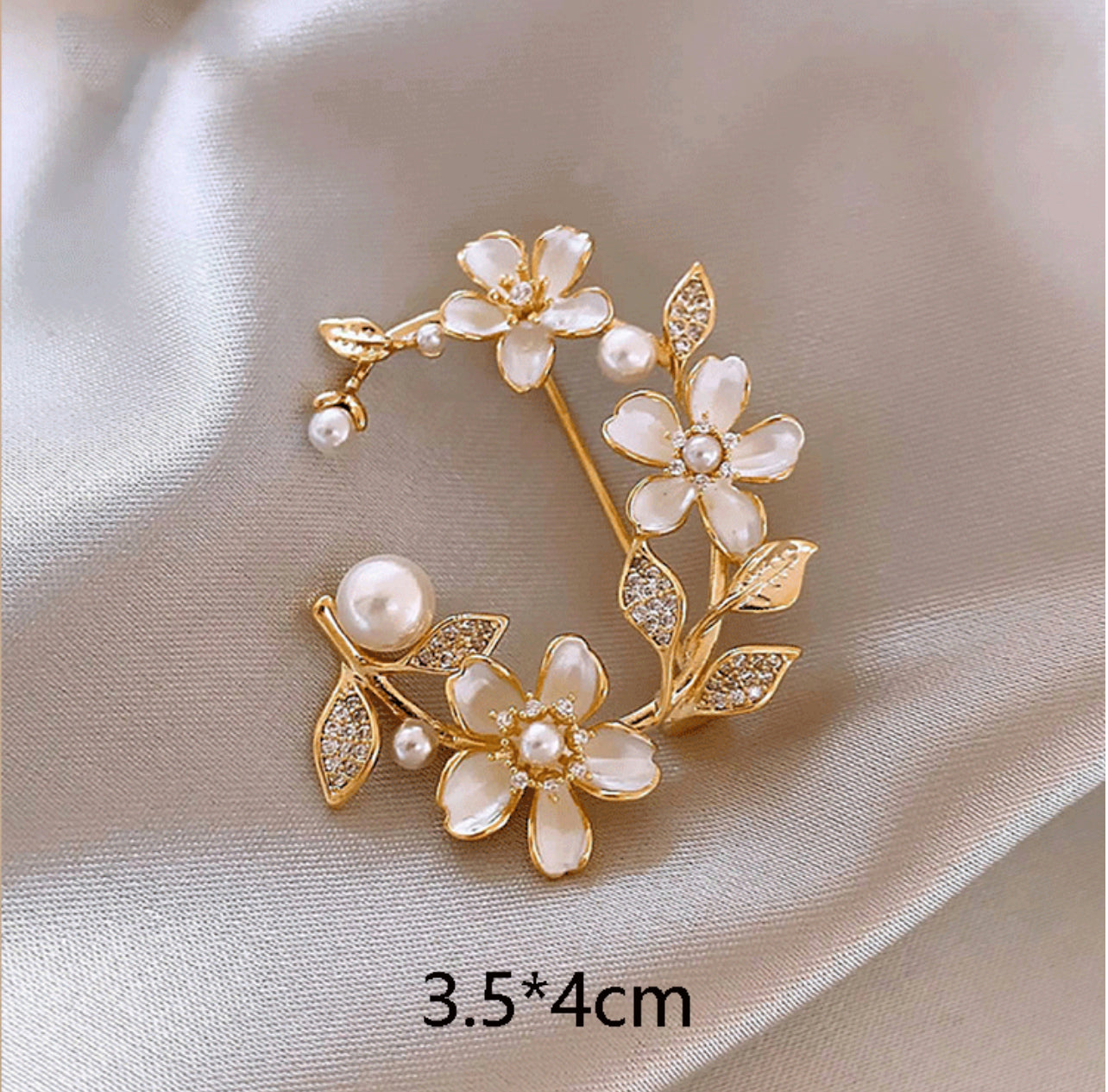 Flower wreath pin