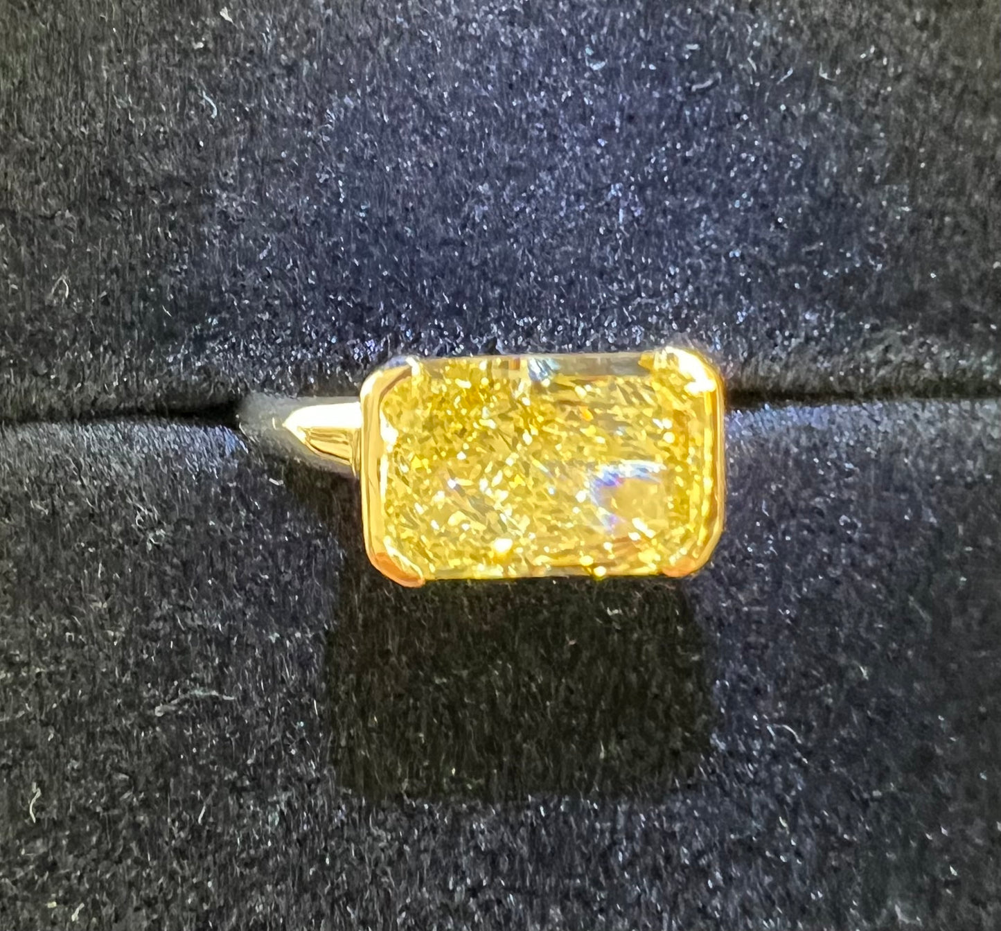 Custom make yellow lab grown diamond ring in 14k yellow gold