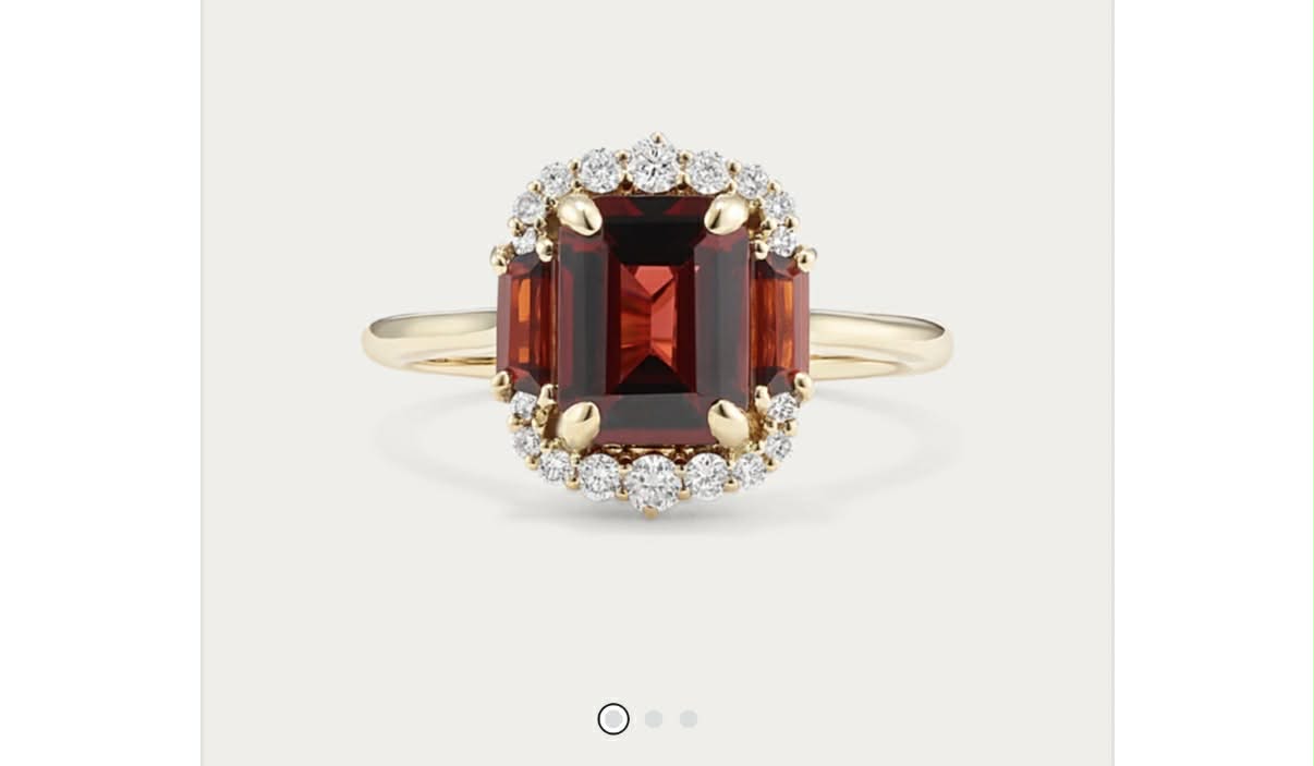 Custom make natural Garnet lab diamond ring