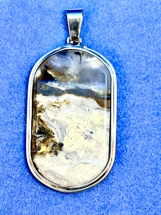 Natural Indonesia plume agate pendant