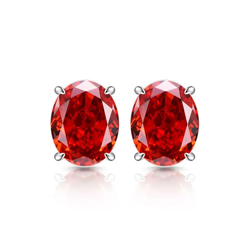 7x9 mm cubic zirconia oval studs