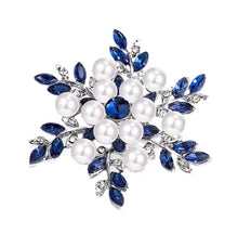 Load image into Gallery viewer, Elegant Blue and Silver Brooch
