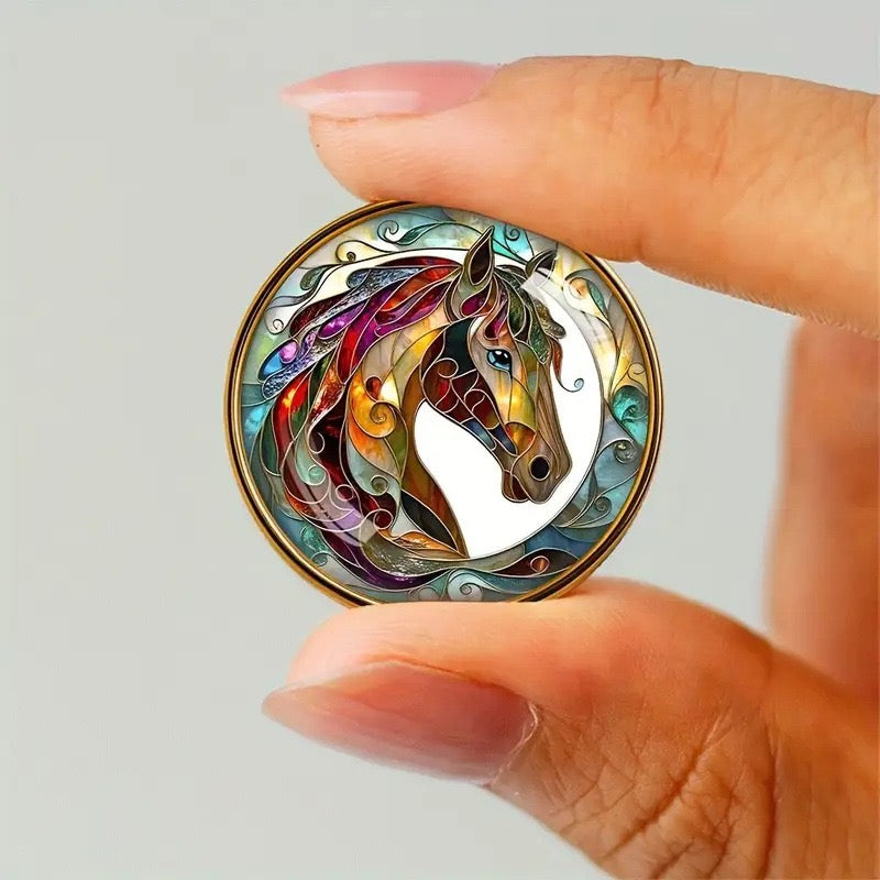 Rainbow horse pin