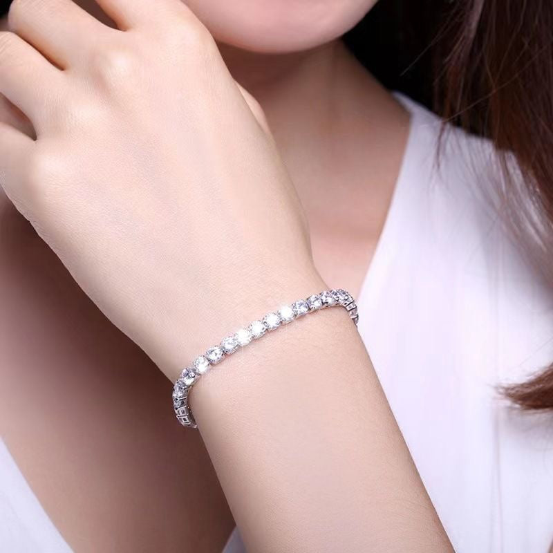 Cubic zirconia line bracelet