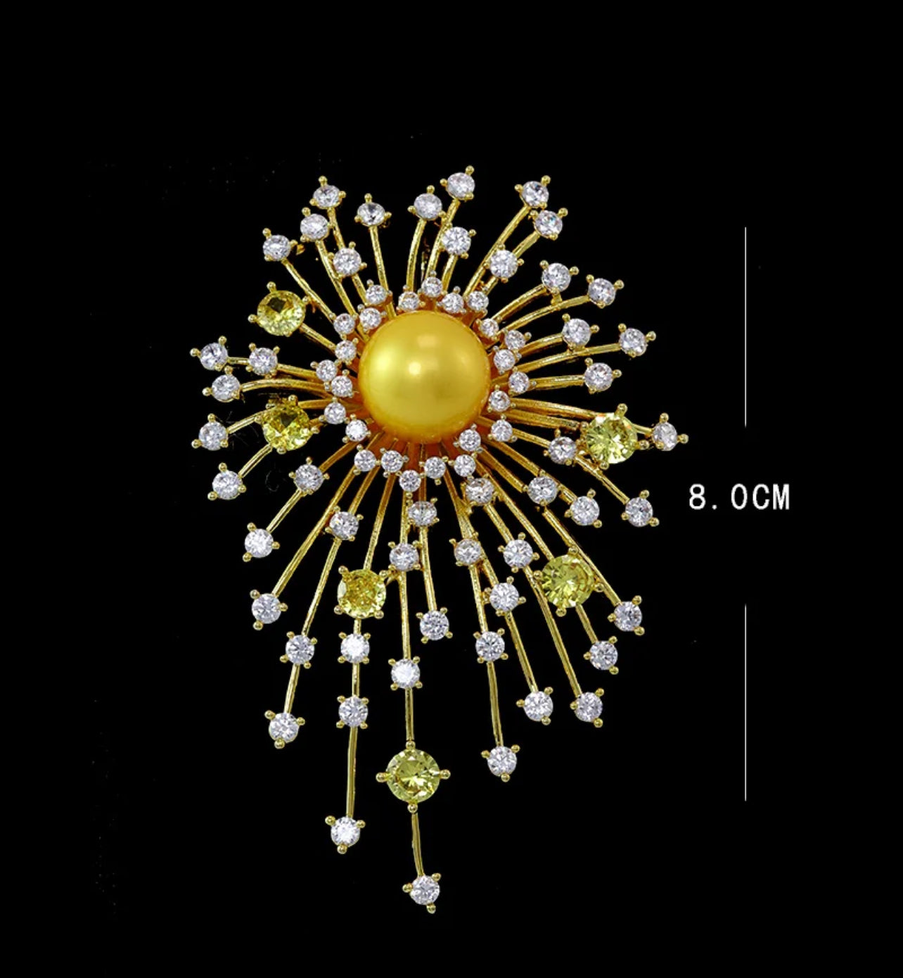 Sparkling Stars with Golden pearl pin