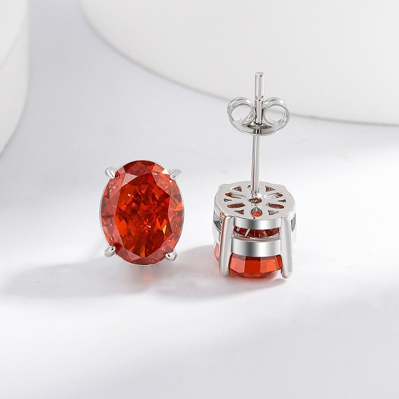 7x9 mm cubic zirconia oval studs