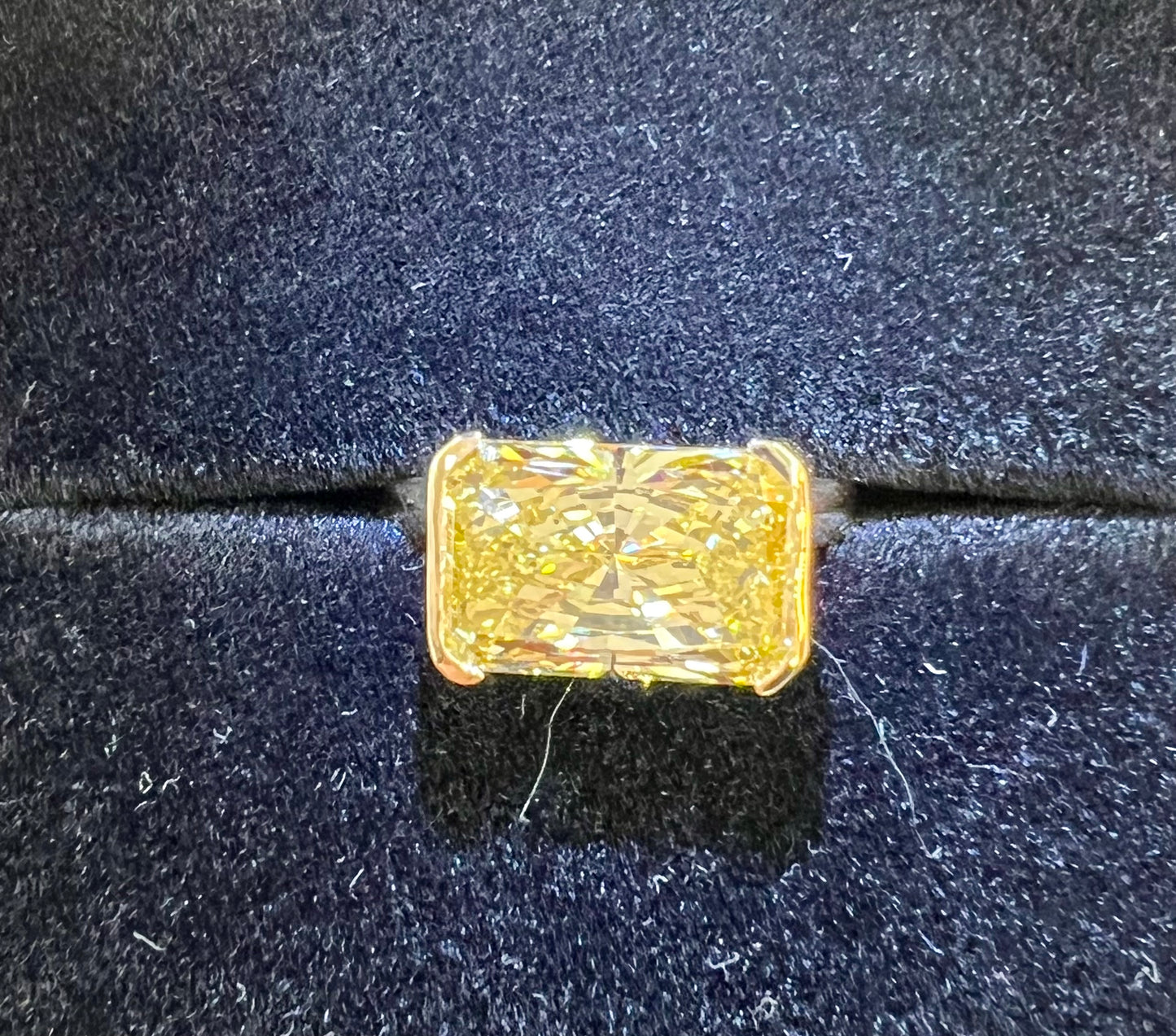 Custom make yellow lab grown diamond ring in 14k yellow gold