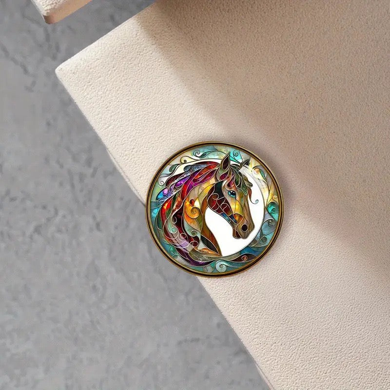 Rainbow horse pin