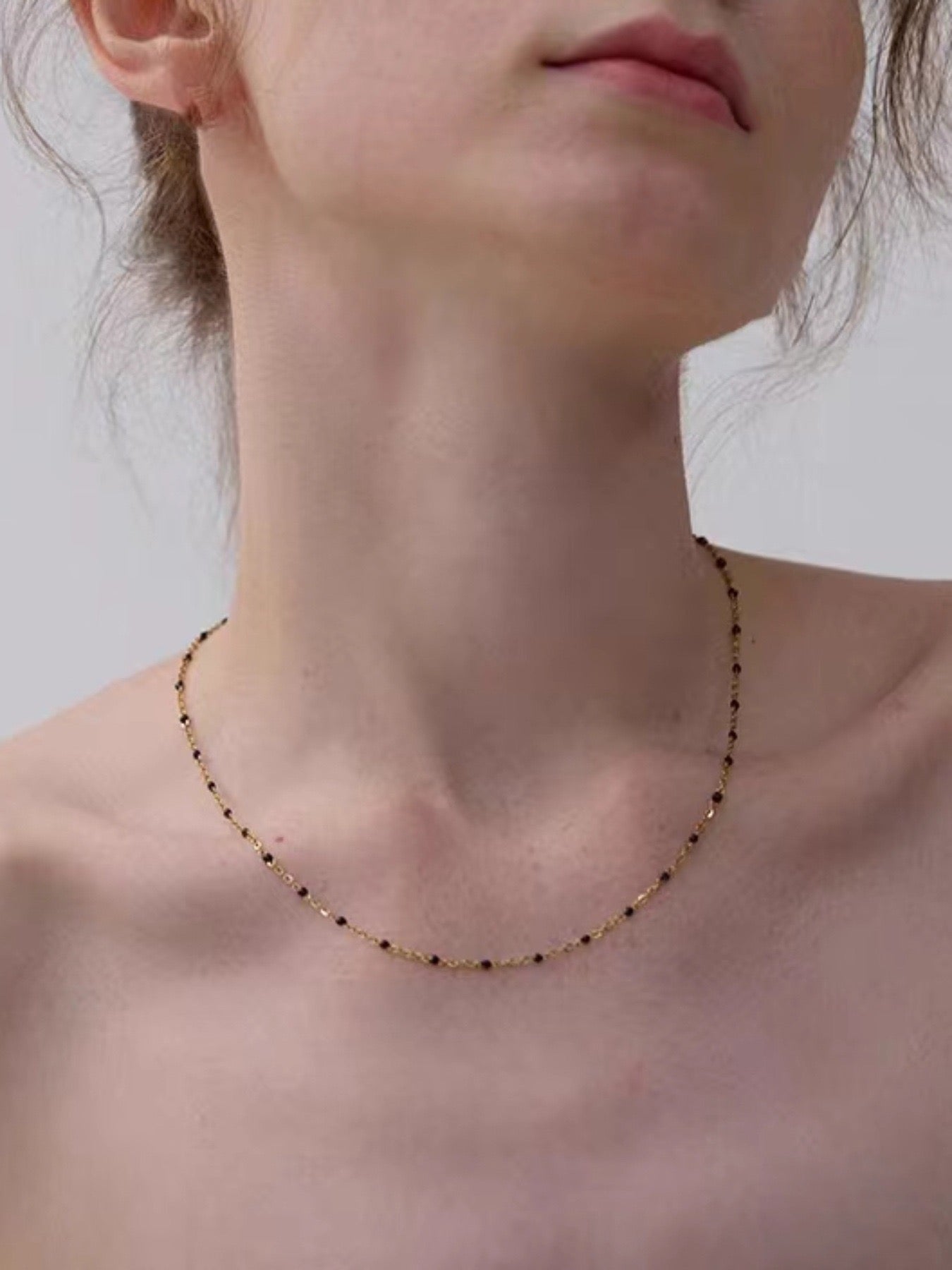 Enemal oil dripping floating necklace