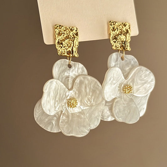 Acrylic drop flower earrings