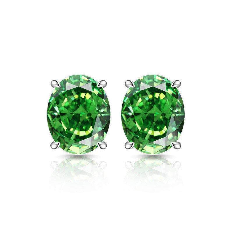 7x9 mm cubic zirconia oval studs