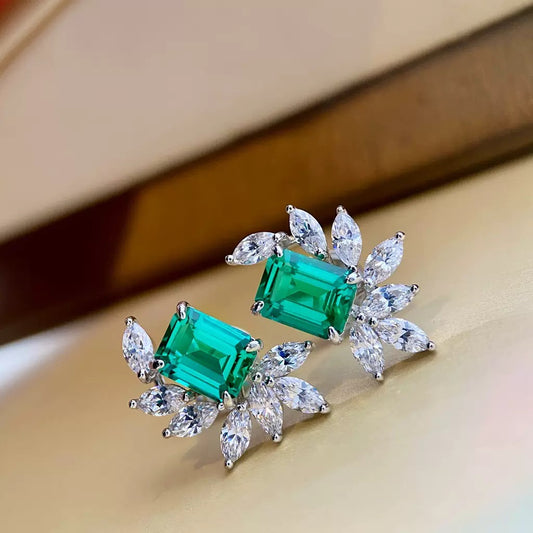Simulant Emerald, Pink, Citrine Earring Studs