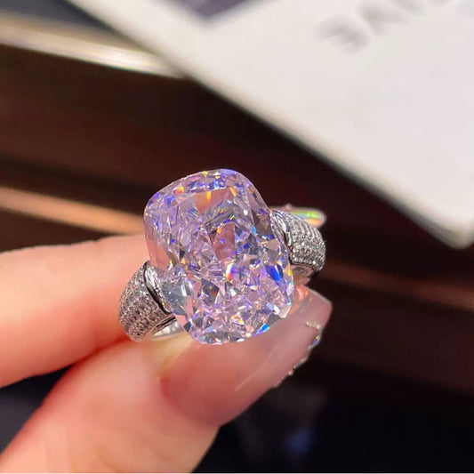 Pink cubic zirconia pave ring