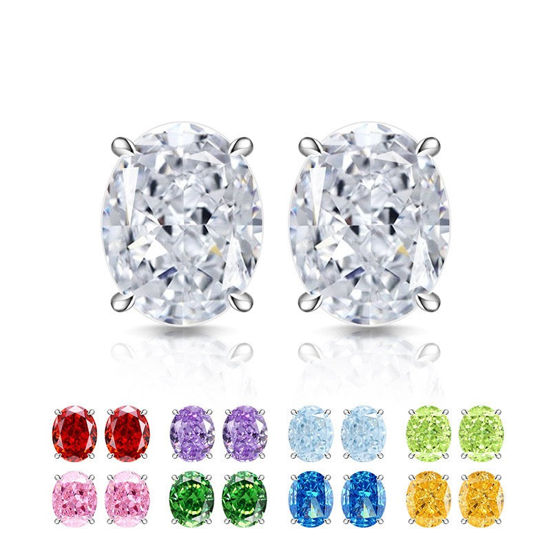 7x9 mm cubic zirconia oval studs